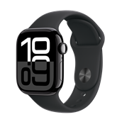 Apple Watch S10 Cellular 42mm Jet Black Alu Case with Black Sport Band - M/L