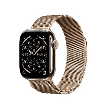 Apple Watch S11 Cellular 42mm Gold Titanium Case with Gold Milanese Loop