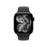 Apple Watch S11 Cellular 42mm Jet Black Aluminium Case with Black Sport Band - S/M