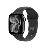 Apple Watch S11 Cellular 42mm Jet Black Aluminium Case with Black Sport Band - S/M