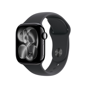 Apple Watch S11 Cellular 42mm Jet Black Aluminium Case with Black Sport Band - S/M