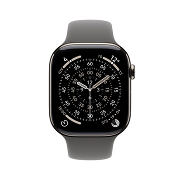 Apple Watch S11 Cellular 42mm Natural Titanium Case with Stone Grey Sport Band - S/M