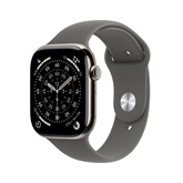 Apple Watch S11 Cellular 42mm Natural Titanium Case with Stone Grey Sport Band - S/M