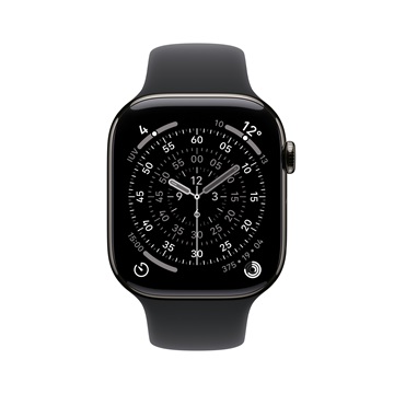 Apple Watch S11 Cellular 42mm Slate Titanium Case with Black Sport Band - S/M