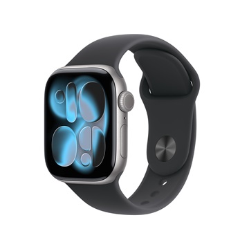 Apple Watch S11 Cellular 42mm Space Grey Aluminium Case with Black Sport Band - M/L