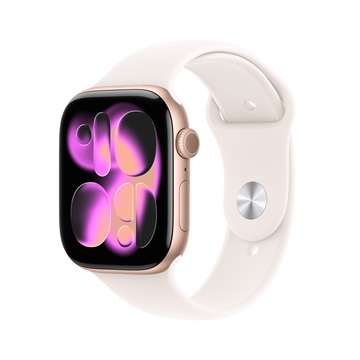 Apple Watch S11 Cellular 46mm Rose Gold Aluminium Case with Light Blush Sport Band - S/M