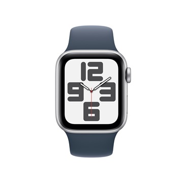 Apple Watch SE3 GPS 40mm Silver Alu Case w Storm Blue Sport Band - S/M