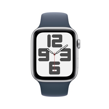 Apple Watch SE3 GPS 44mm Silver Alu Case w Storm Blue Sport Band - S/M