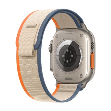 Apple Watch Ultra2 Cellular, 49mm Titanium Case w Orange/Beige Trail Loop - M/L