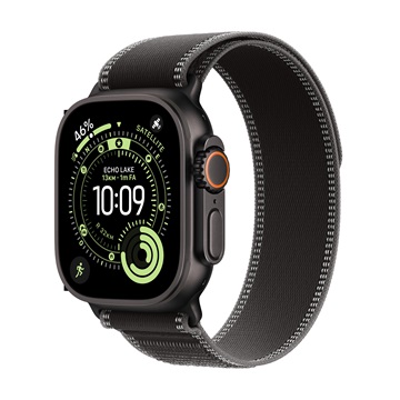 Apple Watch Ultra 3 Cellular 49mm Black Titanium Case with Black/Charcoal Trail Loop - S/M