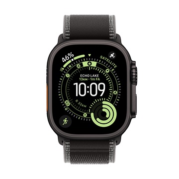 Apple Watch Ultra 3 Cellular 49mm Black Titanium Case with Black/Charcoal Trail Loop - S/M