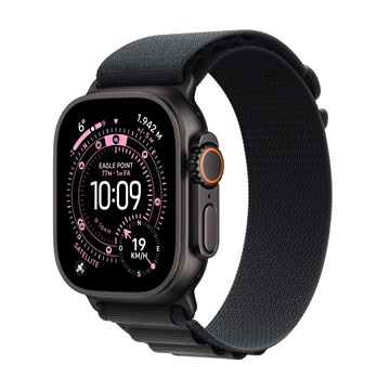 Apple Watch Ultra 3 Cellular 49mm Black Titanium Case with Black Alpine Loop - Medium