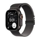 Apple Watch Ultra 3 Cellular 49mm Black Titanium Case with Black Titanium Milanese Loop - Medium