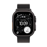 Apple Watch Ultra 3 Cellular 49mm Black Titanium Case with Black Titanium Milanese Loop - Medium
