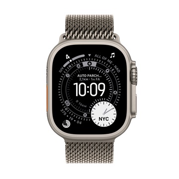 Apple Watch Ultra 3 Cellular 49mm Natural Titanium Case with Natural Titanium Milanese Loop - Small