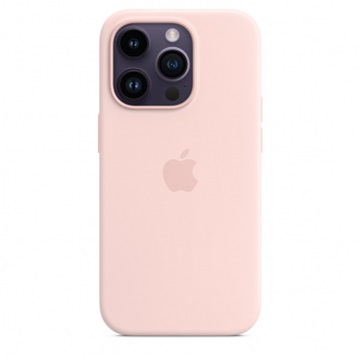 Apple iPhone 14 Pro MagSafe rögzítésű szilikontok - Krétarózsaszín