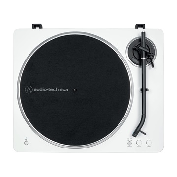 Audio-Technica AT-LP70XBTWS Teljesen automatikus, vezetéknélküli, szíjhajtású lemezjátszó, fehér-ezüst