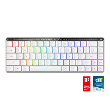 ASUS ROG Falchion RX Low Profile vezeték nélküli billentyűzet - Fehér HU /piros/