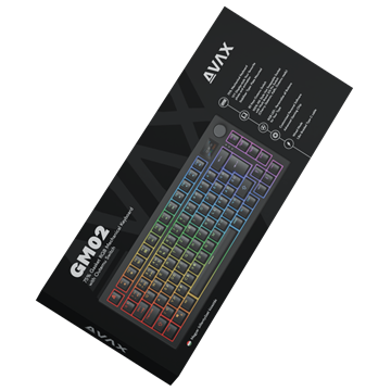 AVAX GM02 75% Gasket RGB mechanikus vezetékes billentyűzet Outemu piros switch, magyar kiosztás