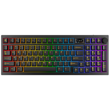AVAX GM03 PRO 98% Gasket RGB tri-mode mechanikus billentyűzet Gateron sárga switch, magyar kiosztás