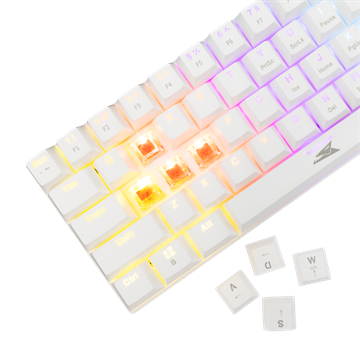 Baracuda BGK-03211W/R-US DOLPHIN-W - Mechanikus gamer billentyűzet piros kapcsolóval - Fehér - US