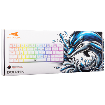 Baracuda BGK-03211W/R-US DOLPHIN-W - Mechanikus gamer billentyűzet piros kapcsolóval - Fehér - US