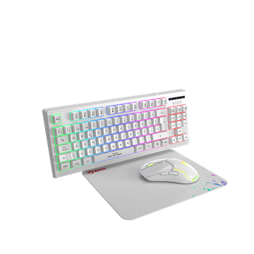 MARVO Loot 30 billentyűzet+egér+egérpad combo - Fehér - UK /Membrán/