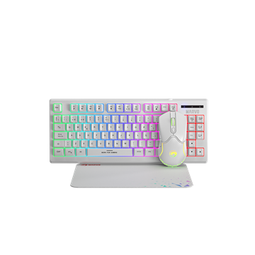 MARVO Loot 30 billentyűzet+egér+egérpad combo - Fehér - UK /Membrán/
