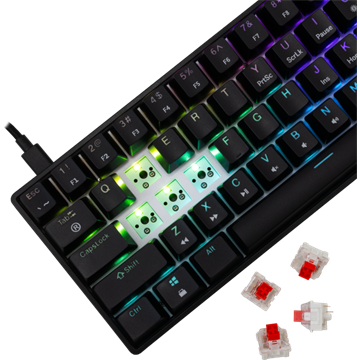 White Shark GK-004113B/R-HU SHINOBI-2 vezetékes mechanikus gamer billentyűzet - fekete - HU /piros/