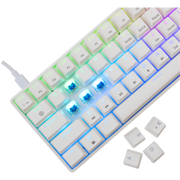 White Shark GK-004223W/BL-HU SHINOBI-2 vezetékes mechanikus gamer billentyűzet - fehér - HU /kék/