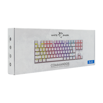 White Shark GK-2106W/BL-HU COMMANDOS mechanikus (Blue switch) gamer billentyűzet - HU layout