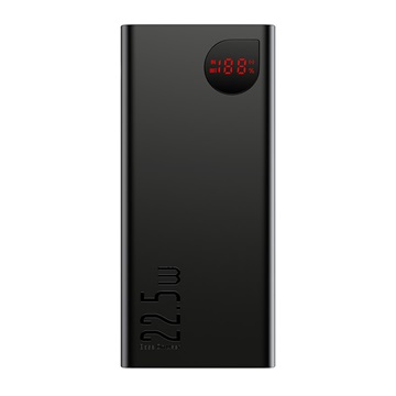 Baseus Adaman Metal gyorstöltő powerbank 20000 mAh, 22.5W, fekete + 3A USB Type-C, 30cm kábel