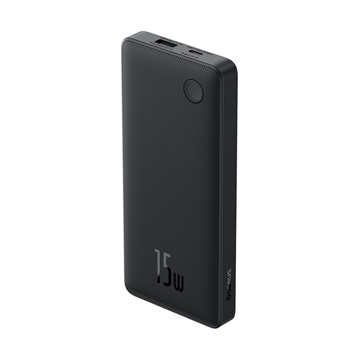 Baseus Airpow Lite powerbank 10000 mAh, 15W, fekete + USB Type-C, 30cm kábel
