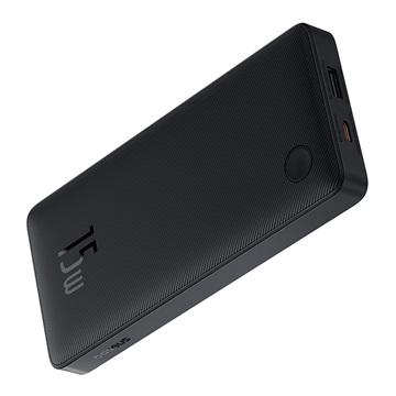 Baseus Airpow Lite powerbank 10000 mAh, 15W, fekete + USB Type-C, 30cm kábel