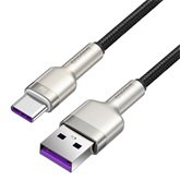 Baseus Cafule Metal USB Type-A – USB Type-C, 66W gyorstöltő adatkábel, 0.25m, fekete