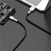 Baseus Cafule Metal USB Type-A – USB Type-C, 66W gyorstöltő adatkábel, 0.25m, fekete