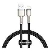 Baseus Cafule Metal USB Type-A – iPhone, 2,4A gyorstöltő adatkábel, 0.25m, fekete