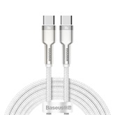 Baseus Cafule Metal USB Type-C, 100W gyorstöltő adatkábel, 2m, fehér