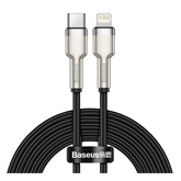 Baseus Cafule Metal USB Type-C – iPhone, PD 20W gyorstöltő adatkábel, 2m, fekete