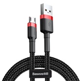Baseus Cafule USB Type-A – Micro USB, 12W gyorstöltő adatkábel, 1m, fekete/piros