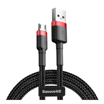 Baseus Cafule USB Type-A – Micro USB, 7.5W töltőkábel, 2m, fekete/piros