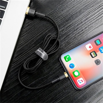 Baseus Cafule USB Type-A – iPhone, 1.5A töltőkábel, 2m, fekete/arany