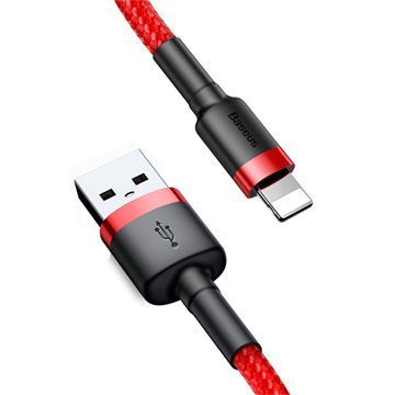 Baseus Cafule USB Type-A – iPhone, 1.5A töltőkábel, 2m, piros
