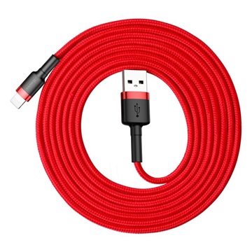 Baseus Cafule USB Type-A – iPhone, 1.5A töltőkábel, 2m, piros