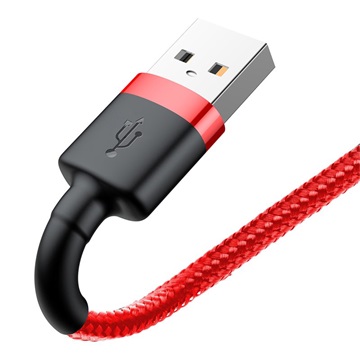 Baseus Cafule USB Type-A – iPhone, 1.5A töltőkábel, 2m, piros