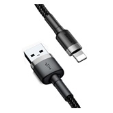 Baseus Cafule USB Type-A – iPhone, 2A gyorstöltő adatkábel, 3m, fekete/szürke