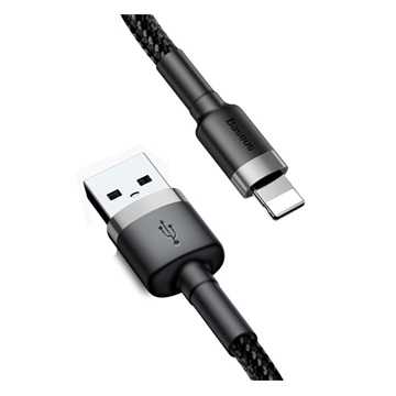 Baseus Cafule USB Type-A – iPhone, 2A gyorstöltő adatkábel, 3m, fekete/szürke