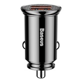 Baseus Circular Plastic autós gyorstöltő 30W, 2×USB Type-A, fekete