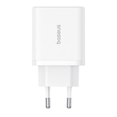 Baseus Cube hálózati gyorstöltő 30W, USB Type-C + 2×USB Type-A, fehér
