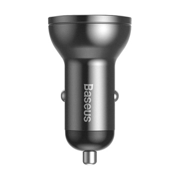 Baseus Digital Display autóstöltő 24W, 2×USB Type-A, szürke